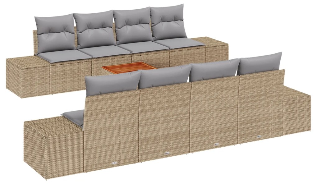 vidaXL Σετ Καναπέ Κήπου 7 pcs Beige, ανοιχτό γκρι 55 x 55 x 37 εκ