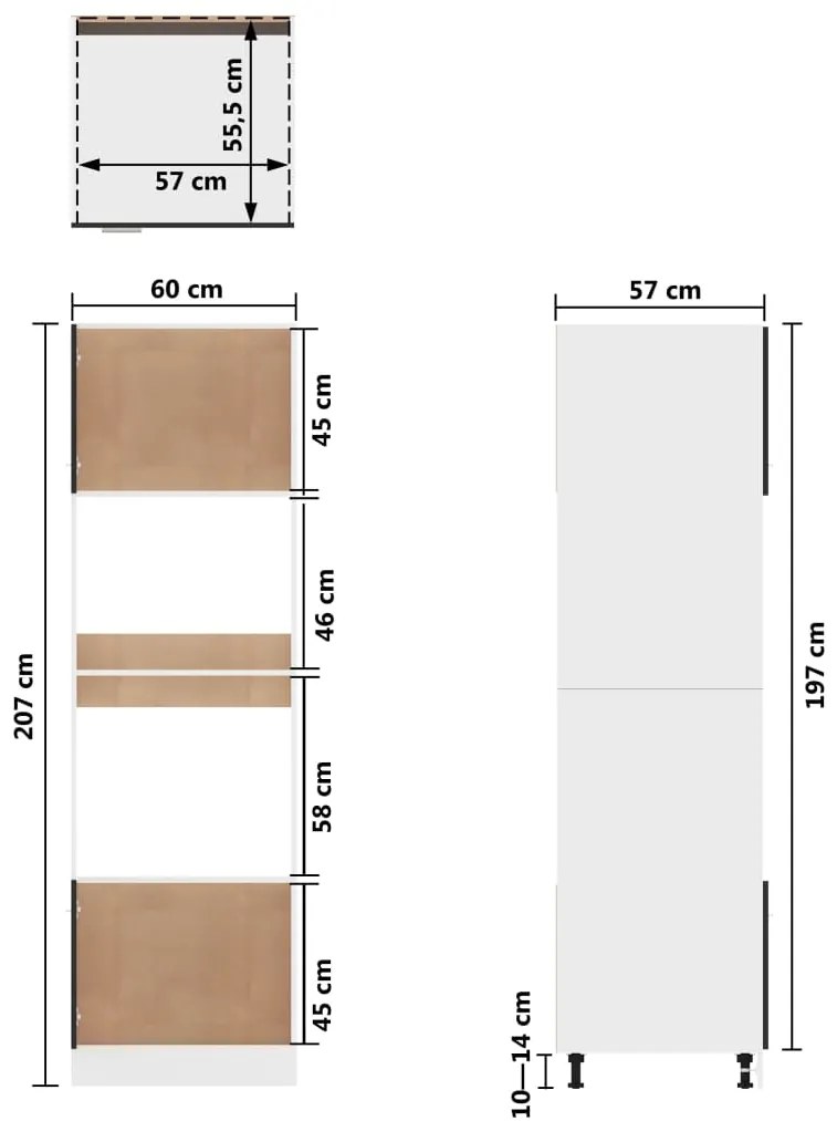 ΝΤΟΥΛΑΠΙ ΓΙΑ ΦΟΥΡΝΟ ΜΙΚΡΟΚΥΜΑΤΩΝ ΜΑΥΡΟ 60X57X207 ΕΚ ΜΟΡΙΟΣΑΝΙΔΑ 802547