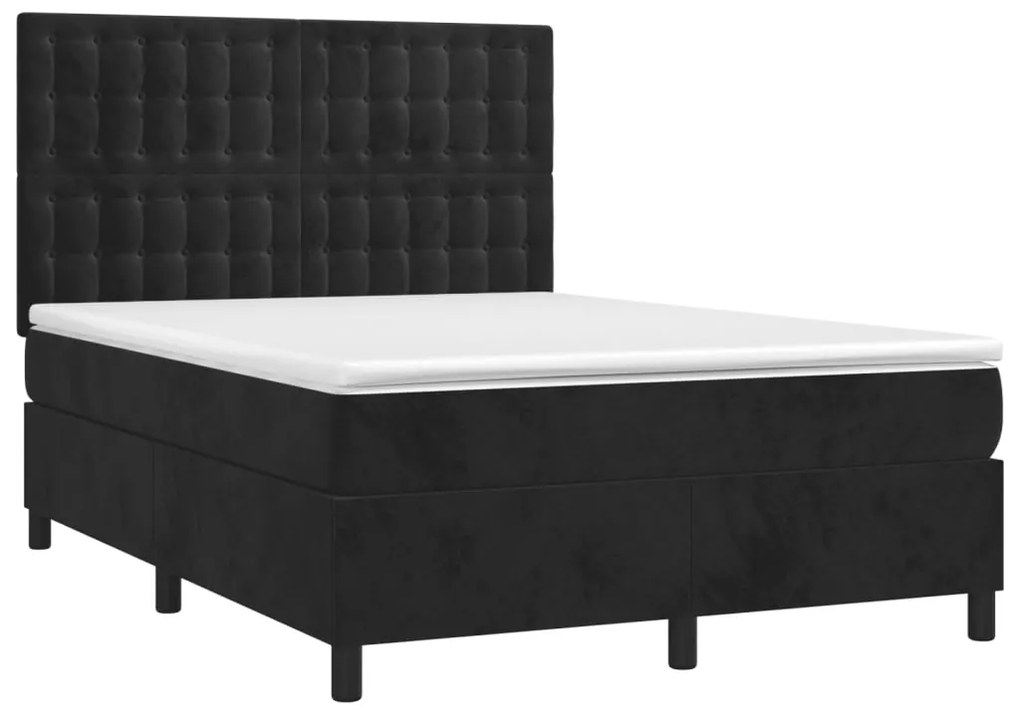 ΚΡΕΒΑΤΙ BOXSPRING ΜΕ ΣΤΡΩΜΑ ΜΑΥΡΟ 140X200 ΕΚ. ΒΕΛΟΥΔΙΝΟ 3143267