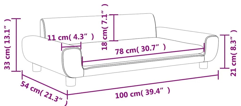 vidaXL Καναπές Παιδικός Κρεμ 100 x 54 x 33 εκ. από Βελούδο