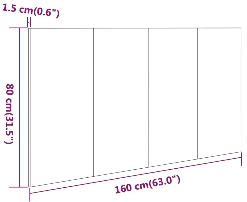 Κεφαλάρι Κρεβατιού Καφέ Δρυς 160x1,5x80 εκ. Επεξεργασμένο Ξύλο - Καφέ