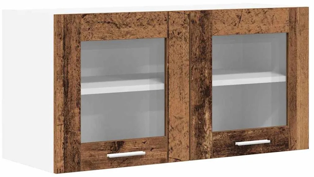 vidaXL Κρεμαστό ντουλάπι Παλαιό Ξύλο και Λευκό 80 x 31 x 40 εκ