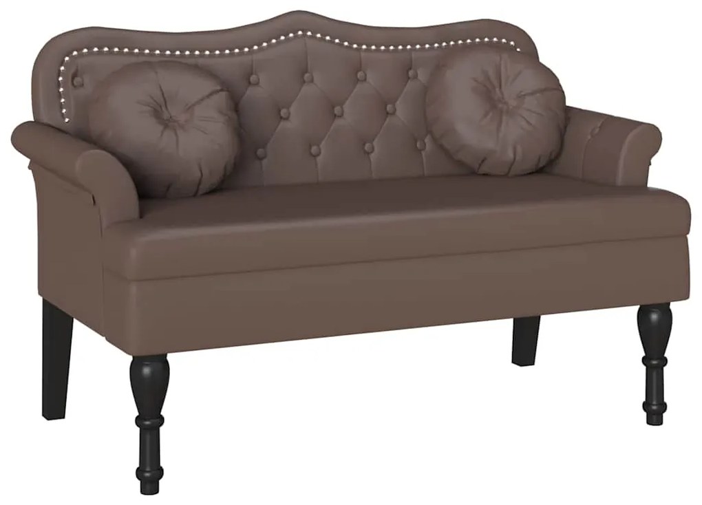 vidaXL Καναπές Chesterfield Καφέ 120,5 x 65 x 75 εκ. Τεχνητό Δέρμα