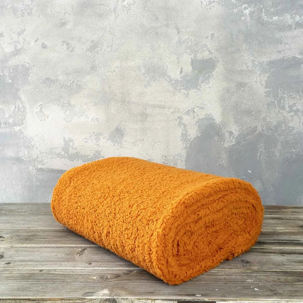 Κουβέρτα Fleece Μονή (150x220) Nima Bed Linen Manta AW2022 Πορτοκαλί