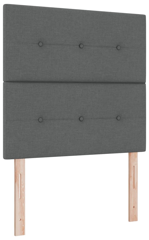 vidaXL Κρεβάτι Box Spring με Στρώμα Σκοτεινό Γκρι 80x200 cm Ύφασμα