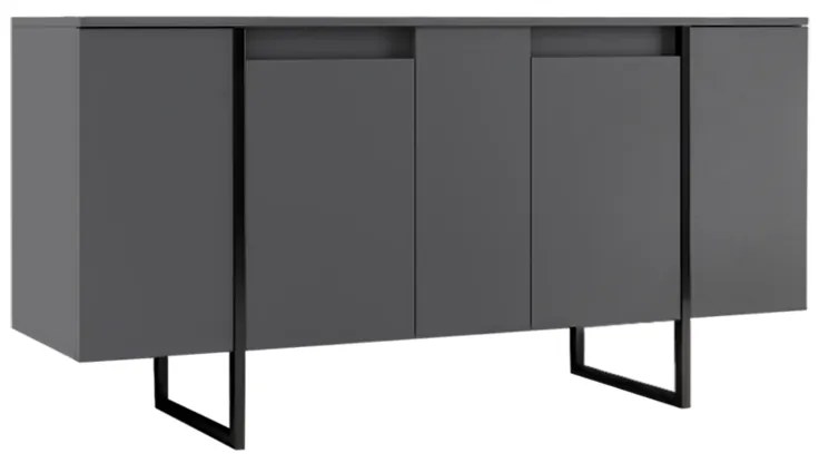 Μπουφές Luxe Megapap χρώμα ανθρακί 160x35x80εκ.-GP052-0118,1