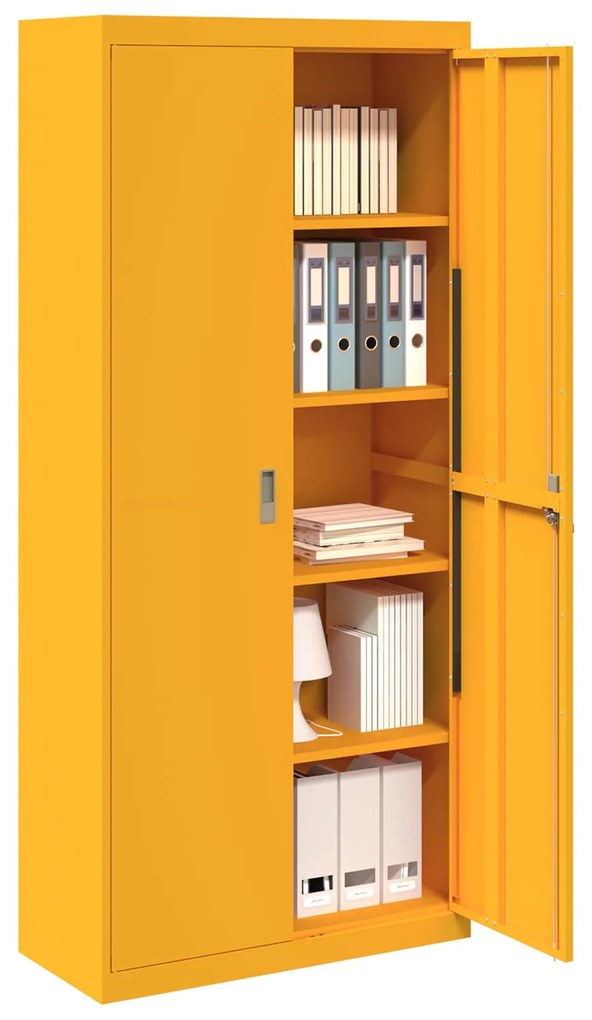 vidaXL Ντουλάπι αποθήκευσης 2 pcs Χαμομηλί κίτρινο 90 x 40 x 200 εκ