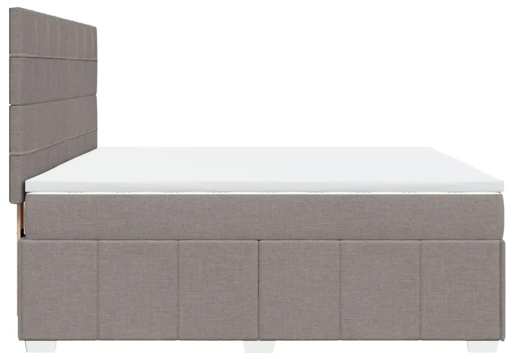 Κρεβάτι Boxspring με Στρώμα Taupe 180x200 εκ. Υφασμάτινο - Μπεζ-Γκρι