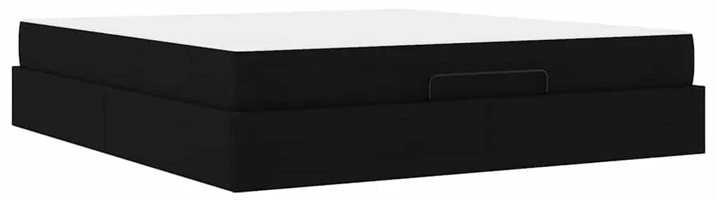 vidaXL Σκελετός Κρεβατιού με αποθήκευση Μαύρο 180 x 200 cm ύφασμα
