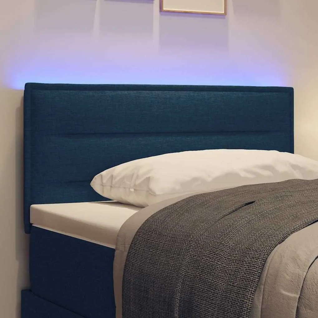 vidaXL LED κεφαλάρι με φώτα λωρίδας LED Επιτοίχιο Μπλε 100 cm ύφασμα