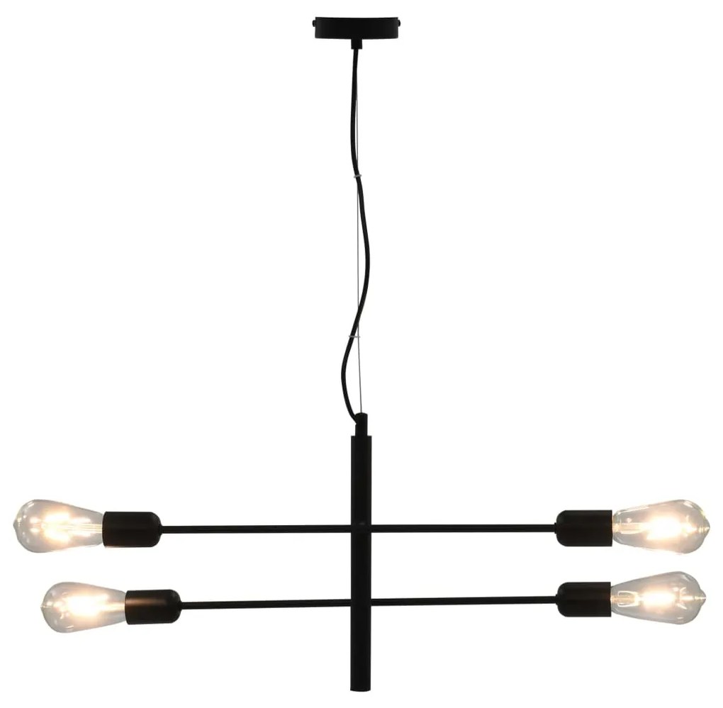 vidaXL Φωτιστικό Οροφής με Λαμπτήρες Filament 2 W Μαύρο Ε27