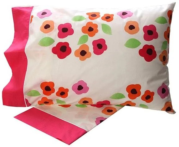 Σετ Σεντόνια Cotton Feelings εμπριμέ 529 Pink Μονό (160x260)