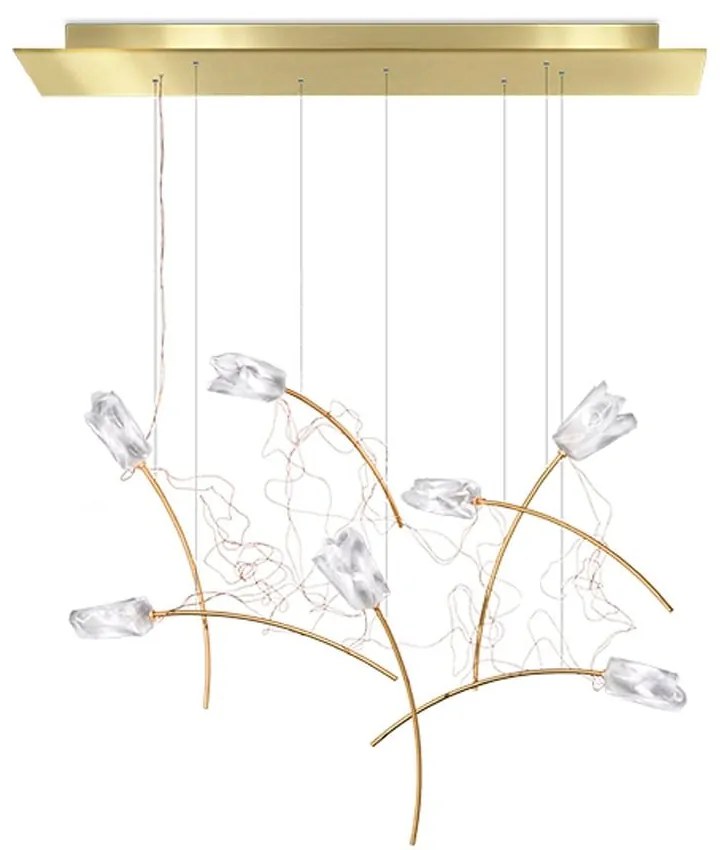 Φωτιστικό Οροφής - Ράγα Tulip 7 Linear Gold Slamp