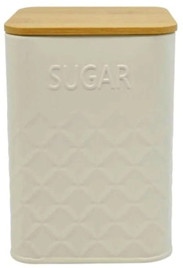 Βάζο Ζάχαρης Με Bamboo Καπάκι Sugar 824687 10x10x13,5cm Beige-Natural Ankor Metal,Bamboo