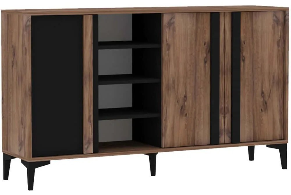 Μπουφές Dora 835PUQ6216 160x40x90cm Pine-Anthracite Μοριοσανίδα, Μελαμίνη