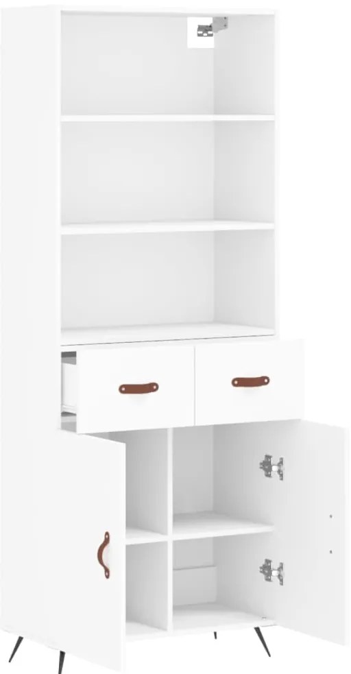 vidaXL Ντουλάπι Λευκό 69,5x34x180 εκ. από Επεξεργασμένο Ξύλο