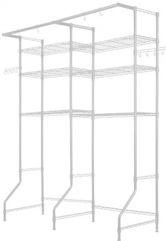 VEVOR Over Washer and Dryer Storage Shelf Two Row 6 Tiers Washer Rack White