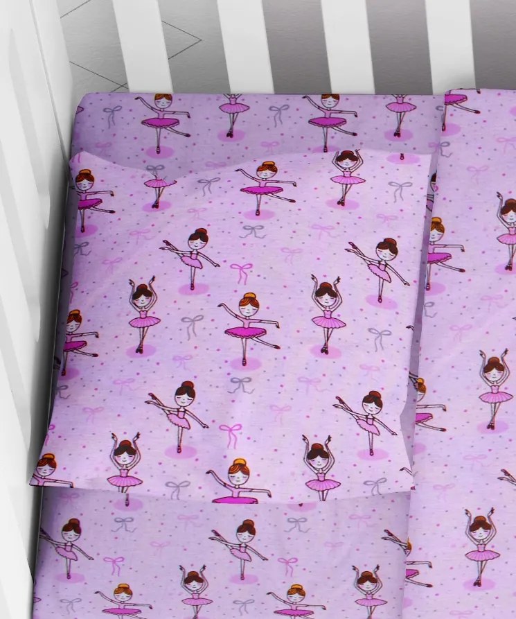 DIMcol ΜΑΞΙΛΑΡΟΘΗΚΗ ΕΜΠΡΙΜΕ ΒΡΕΦ Flannel Cotton 100% 35Χ45 Μπαλαρίνα 167 Lila