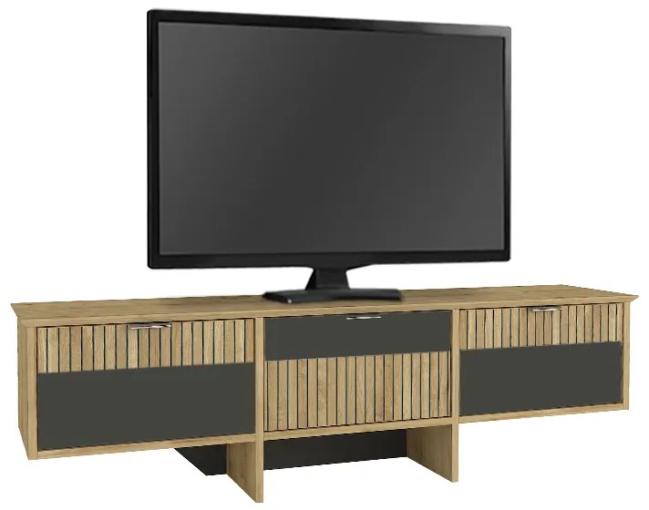 ΕΠΙΠΛΟ ΤΗΛΕΟΡΑΣΗΣ VENITA MEGAPAP ΧΡΩΜΑ SAPPHIRE OAK - ΑΝΘΡΑΚΙ 150X35X45,3ΕΚ.