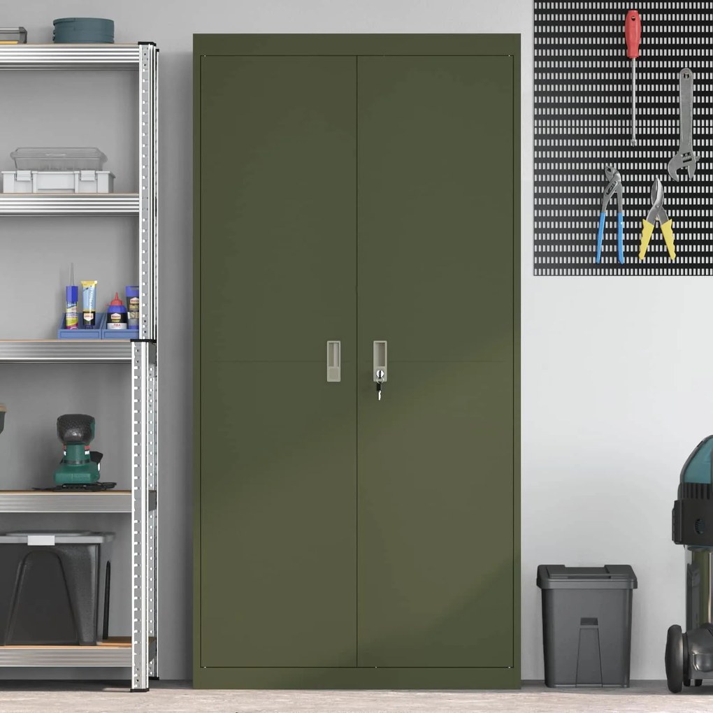 vidaXL Ντουλάπι αποθήκευσης 2 pcs Ελιά Πράσινη 90 x 40 x 180 cm