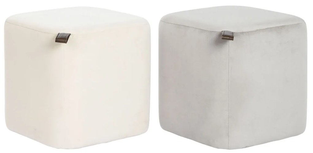 Υποπόδια DKD Home Decor Κίτρινο Μπλε Μπεζ Γκρι Scandi 35 x 35 x 35 cm (x2)