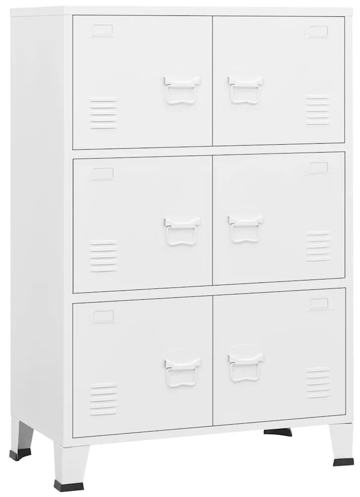 vidaXL Αρχειοθήκη Βιομηχανικού Στιλ Λευκή 75 x 40 x 115 εκ. Ατσάλινη