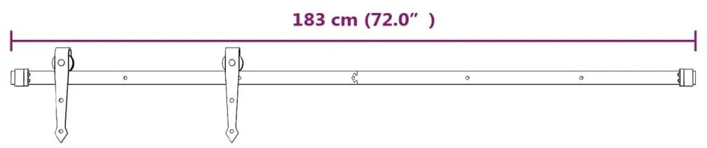 Μηχανισμός Συρόμενης Πόρτας Λευκός 183 εκ. Ατσάλινος - Λευκό