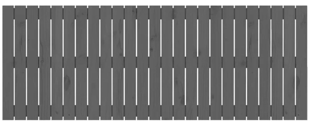 Κεφαλάρι Τοίχου Γκρι 159,5x3x60 εκ. από Μασίφ Ξύλο Πεύκου - Γκρι