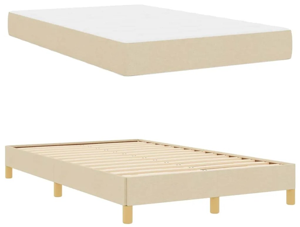 vidaXL Κρεβάτι με ελατήρια Κρέμα, Καφέ 120 x 200 cm