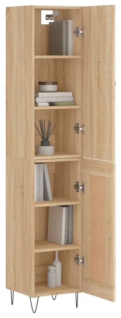 vidaXL Μπουφές Sonoma δρυς 34,5 x 34 x 180 εκ. από Επεξεργασμένο Ξύλο