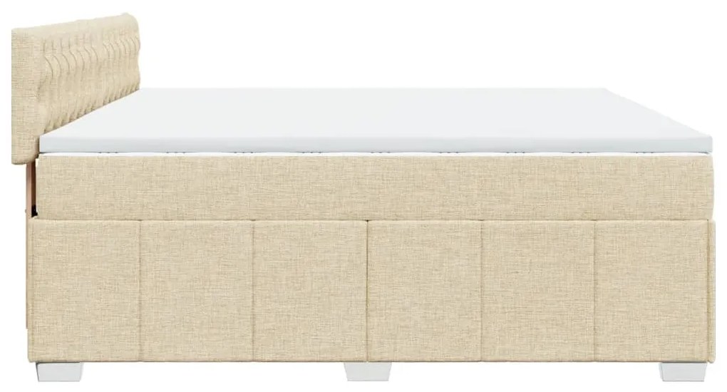 ΚΡΕΒΑΤΙ BOXSPRING ΜΕ ΣΤΡΩΜΑ ΚΡΕΜ 200X200 ΕΚ. ΥΦΑΣΜΑΤΙΝΟ 3289487