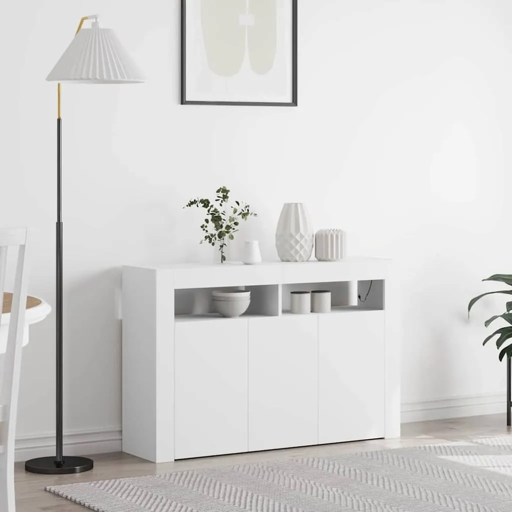 vidaXL Πλαϊνό γραφείο Λευκό 116 x 30 x 75 εκ. Επεξεργασμένο ξύλο