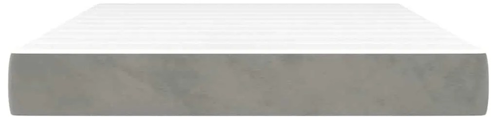 vidaXL Στρώμα με Pocket Springs Ανοιχτό Γκρι 140x210x20 εκ. Βελούδινο