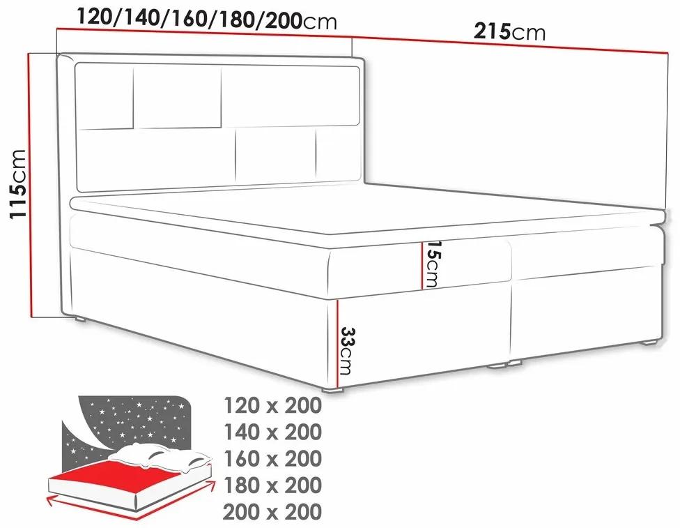 Κρεβάτι continental Pomona 115, Continental, Διπλό, Τυρκουάζ, 180x200, Ταπισερί, Τάβλες για Κρεβάτι, 180x215x115cm, 187 kg, Στρώμα: Ναι | Epipla1.gr