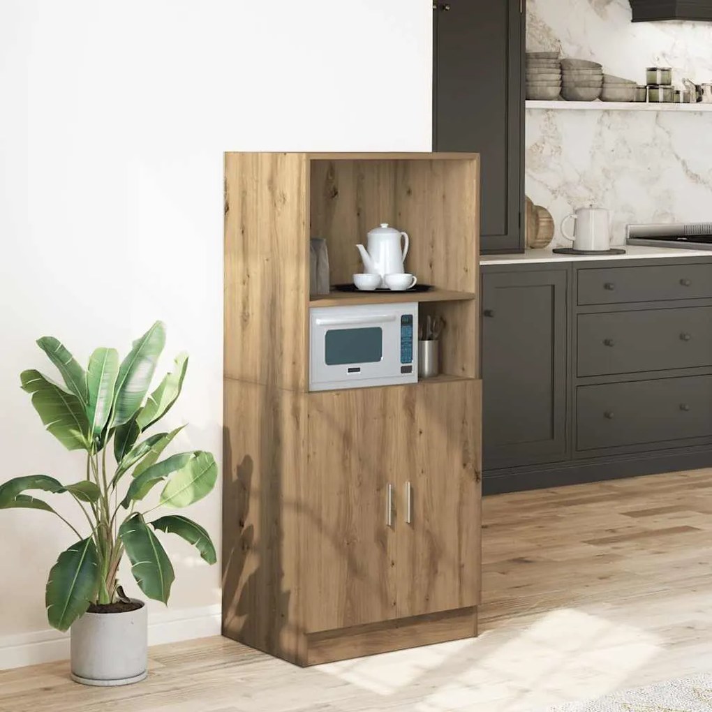 vidaXL Ντουλάπι Κουζίνας Αρτισιανή Δρυς 57x41,5x131,5 εκ. Επεξεργ.Ξύλο