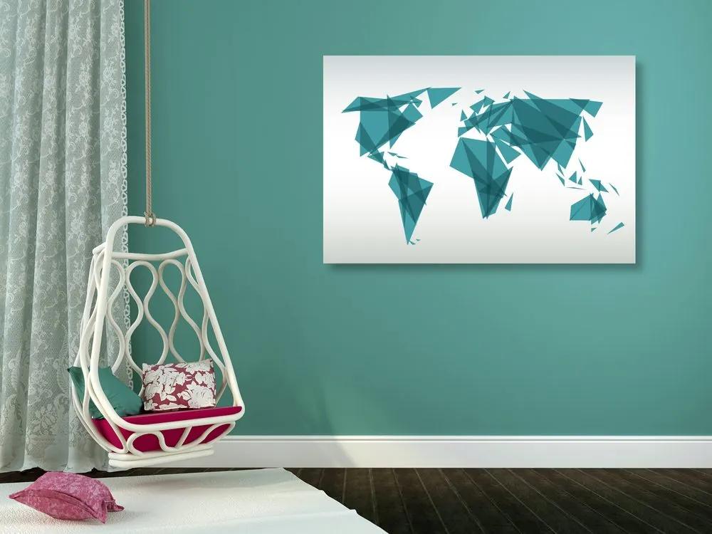 Εικόνα στον γεωμετρικό παγκόσμιο χάρτη φελλού - 90x60  color mix