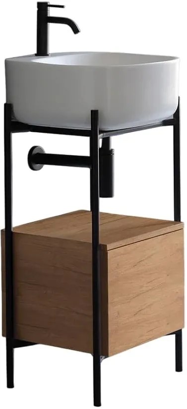 DROP Έπιπλο μπάνιου Laila 2702-NROP με συρτάρι 2711-89 ScarabeoDROP87562833