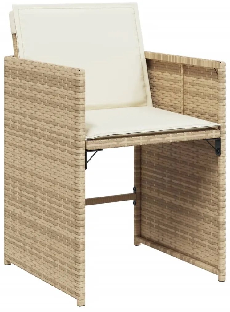 vidaXL Σετ Τραπεζαρίας Κήπου 13 τεμ. Μπεζ Συνθ. Ρατάν με Μαξιλάρια