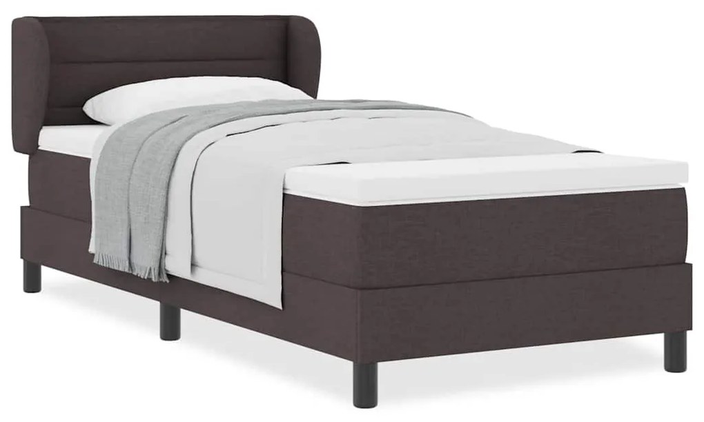 vidaXL Κρεβάτι box spring με στρώμα με στρώμα Σκούρο καφέ Σκούρο καφέ