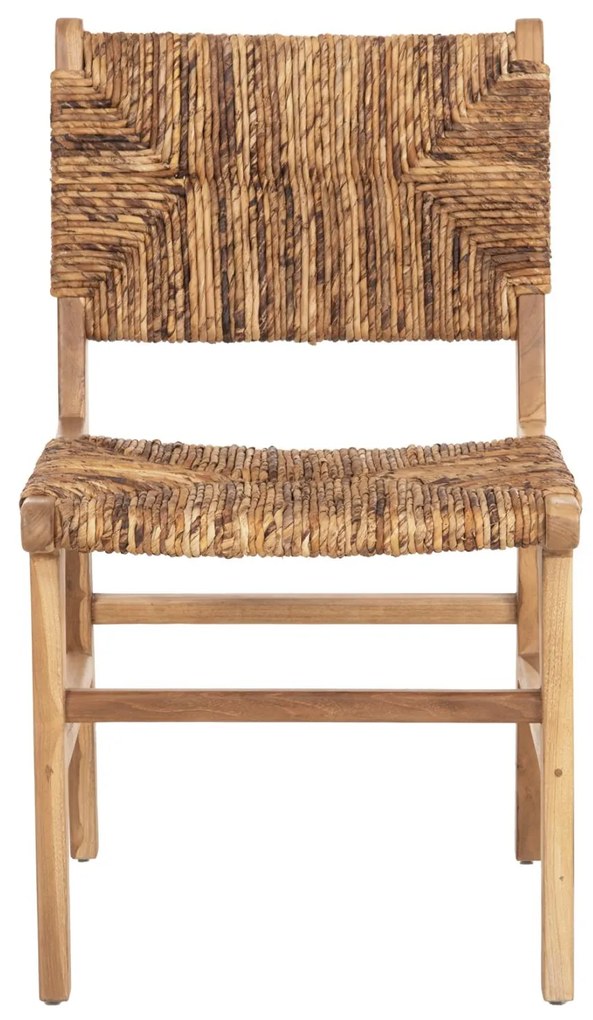 Καρέκλα C9399.11 Ξύλο Teak με Ψάθινη πλάτη και κάθισμα σε Φυσικό 51x60,5x88Yεκ. 51x60.5x88 εκ.