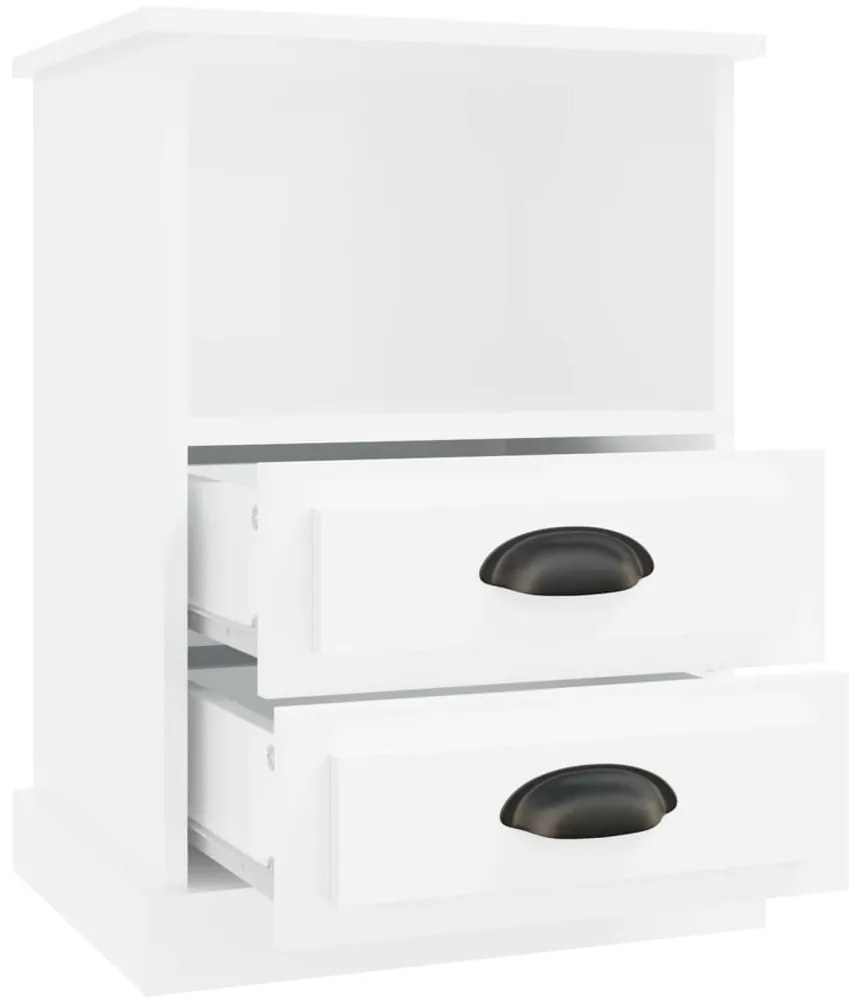 vidaXL Κομοδίνο Γυαλιστερό Λευκό 43 x 36 x 60 εκ.