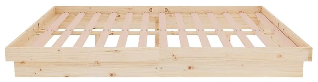 vidaXL Πλαίσιο Κρεβατιού 135 x 190 εκ. από Μασίφ Ξύλο Double