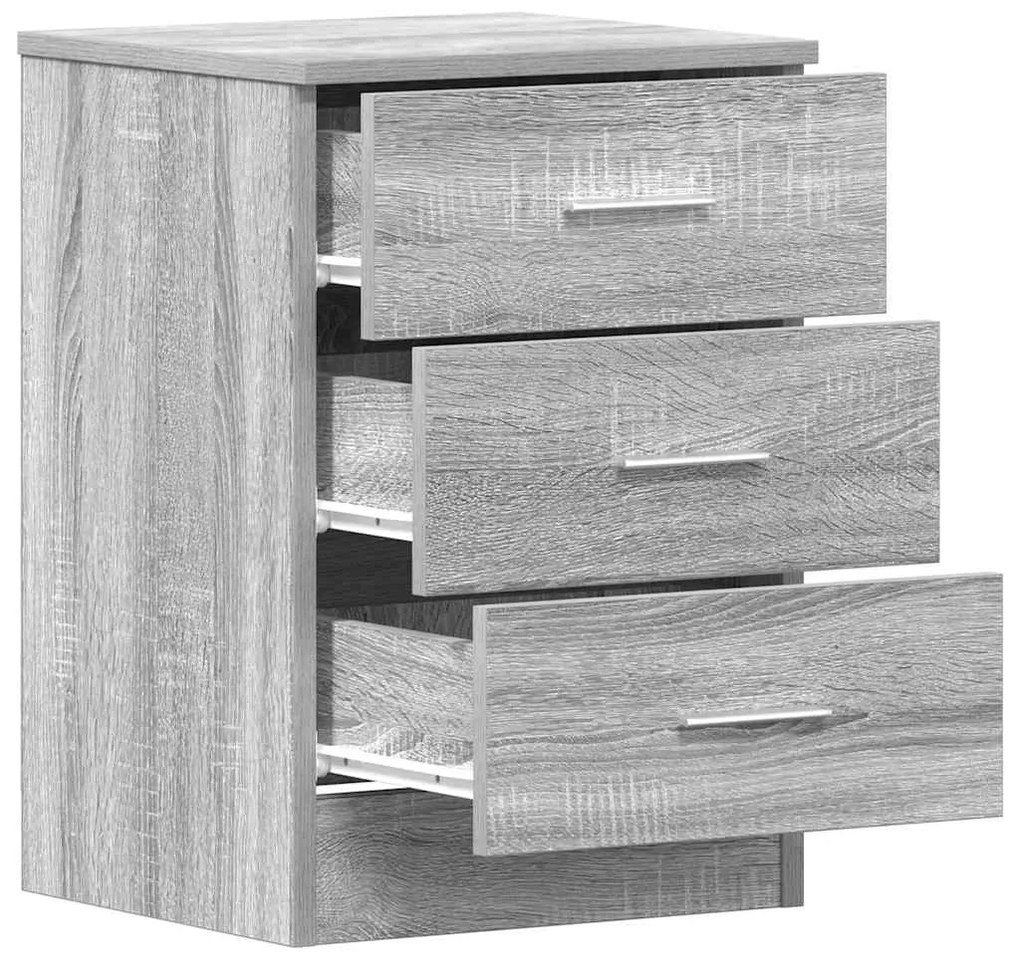 vidaXL Κομοδίνα 2 Τεμ. Γκρι Sonoma 38x35x56 εκ. από Επεξεργασμένο Ξύλο