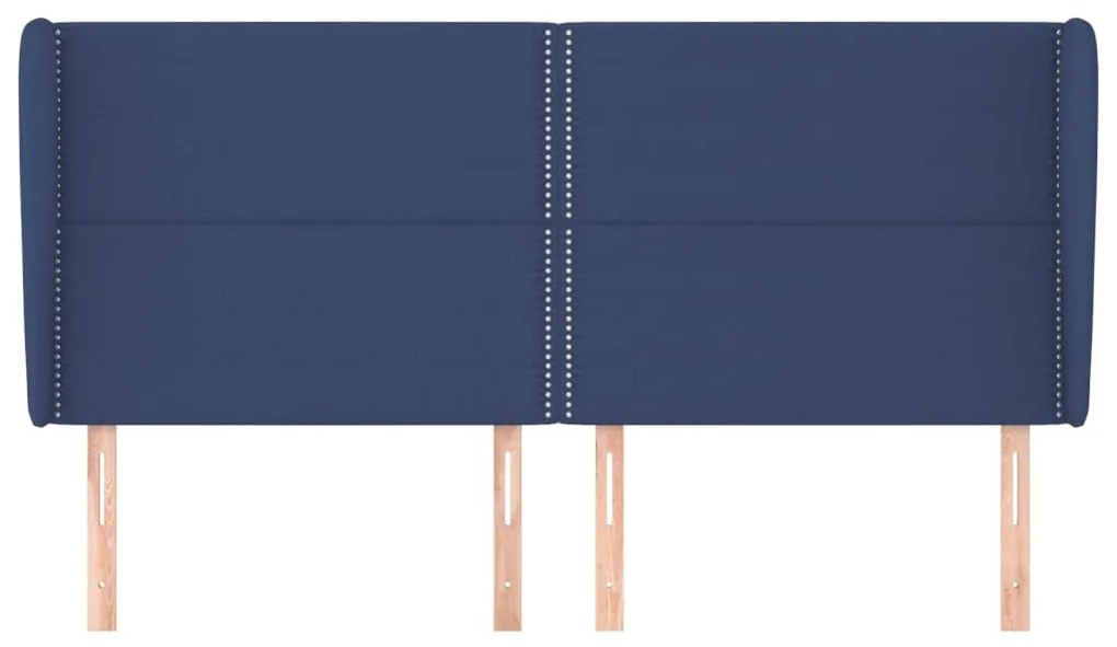Κεφαλάρι με Πτερύγια Μπλε 183x23x118/128 εκ. Υφασμάτινο 3117836