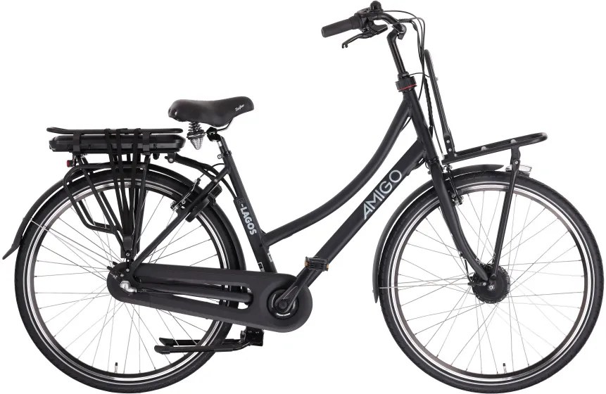 ELagos T2 28 Inch 50 cm Women 3SP Rim Brakes Matte blackAMIGO