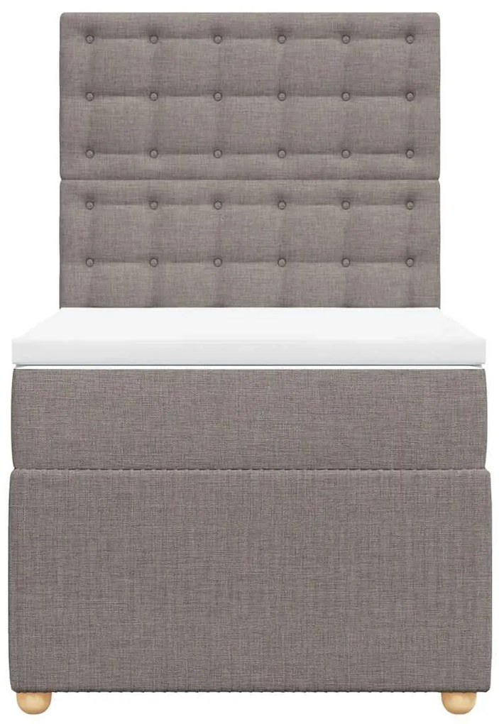 vidaXL Κρεβάτι Boxspring με Στρώμα Taupe 80x200 εκ. Υφασμάτινο
