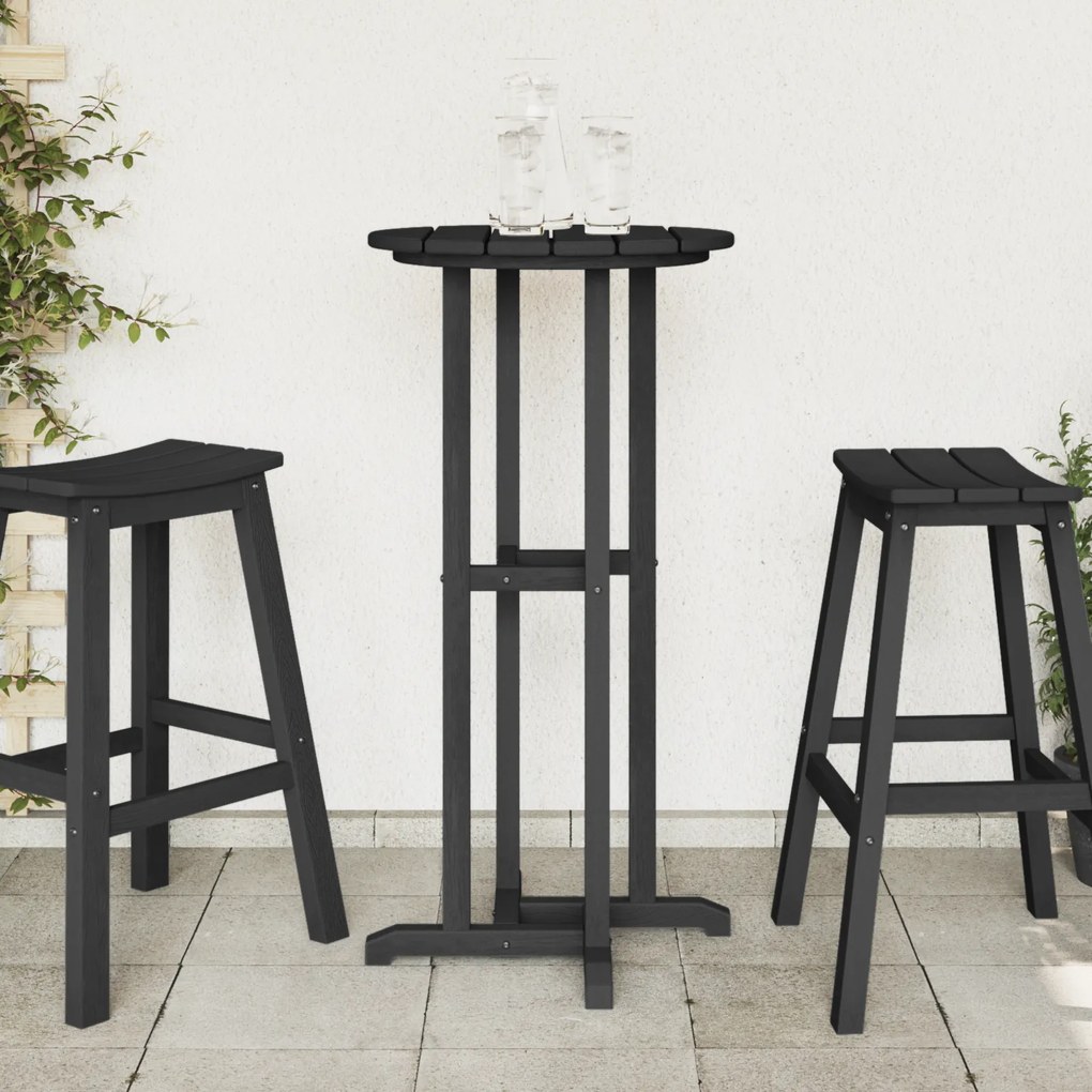 vidaXL Μαύρο Τραπέζι Μπαρ 55x55x107 εκ.