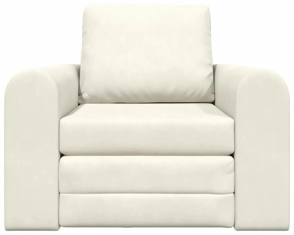 vidaXL Κρεβάτι καναπές Κρεμ 98 x 71 x 83 εκ. Βελούδο
