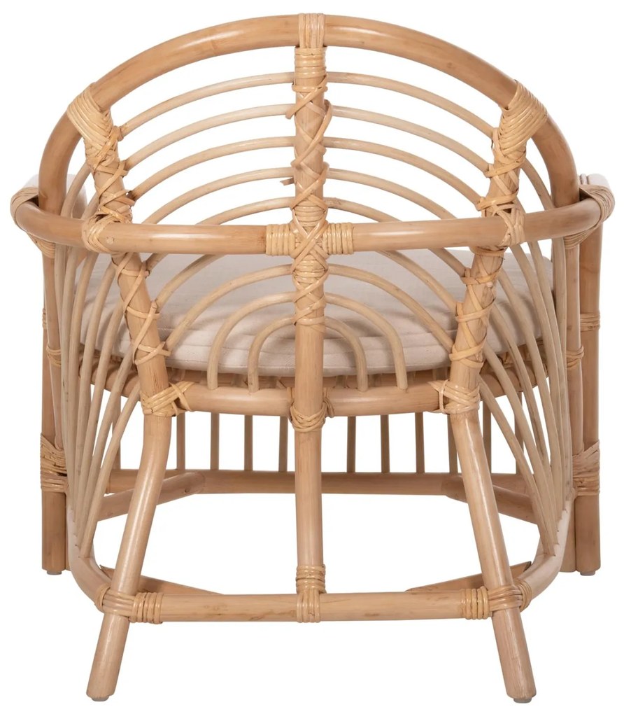 Καρέκλα - Πολυθρόνα FEMUR C9837 Φυσικό Rattan με Λευκό Μαξιλάρι 72x66x75Υεκ. 72x66x75 εκ.