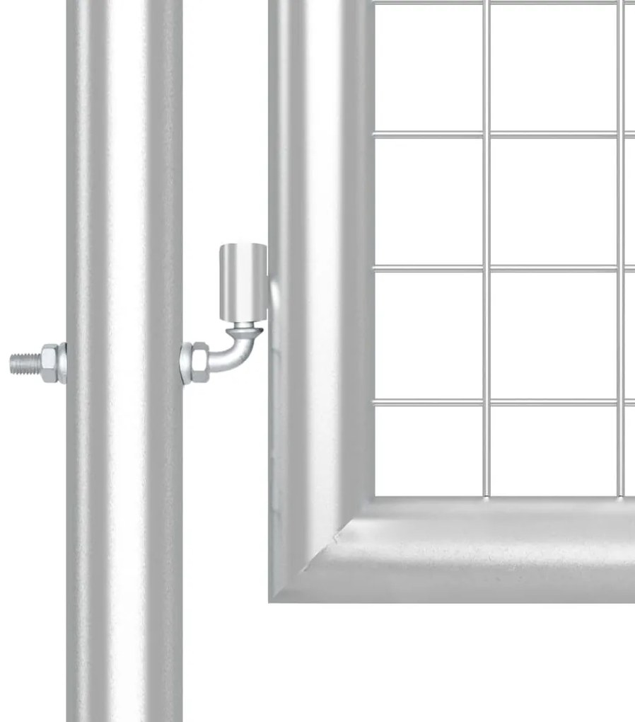 vidaXL Πόρτα Κήπου με Διχτυωτό Ασημί 300x125 εκ. από Γαλβανισμένο Ατσάλι